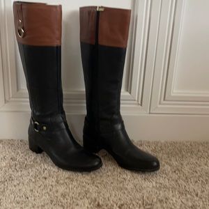 Black leather boots size 11 Bandolino.